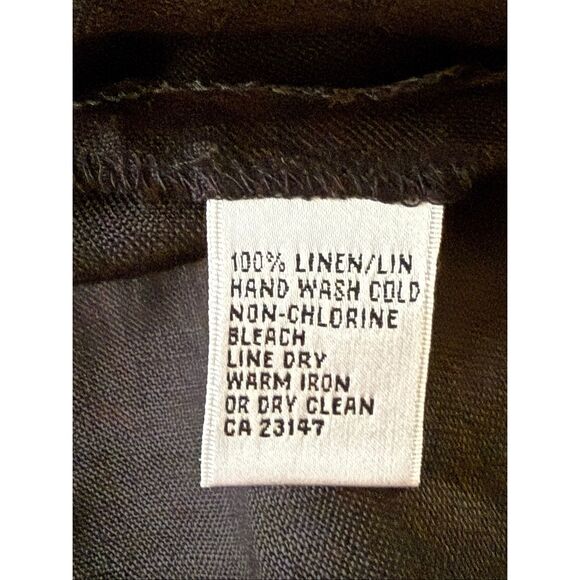 NWT Talbots Boy Friends 100% Linen Button Front Shirt Blouse Size 14 - Picture 10 of 11